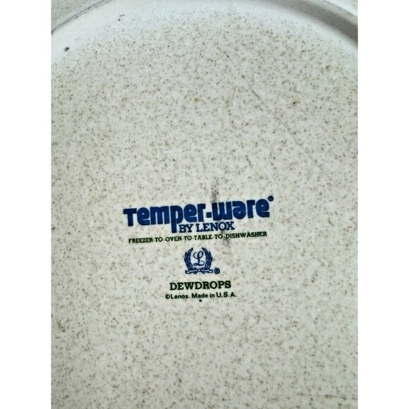 Vintage Lenox Temperware 6  Dewdrops Pattern 8" Salad Side Plates - Picture 4 of 5